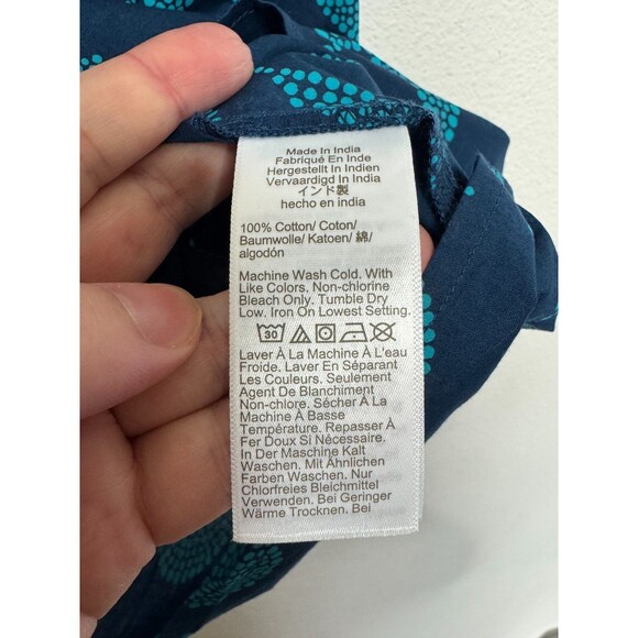 J.Crew Large Flutter Sleeve Top Seaport Blue Cenote Cotton Short Sleeve NWT - Picture 8 of 13